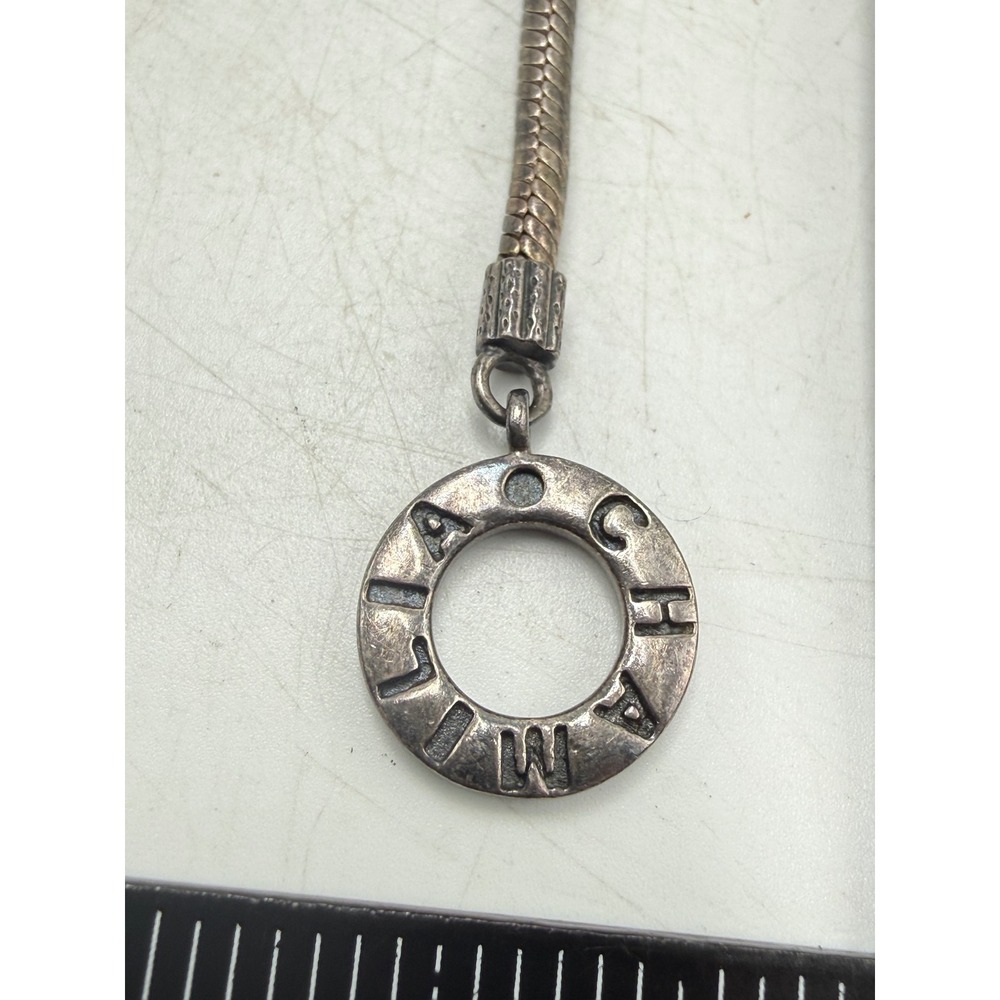 Chamilia Sterling Silver Snake Chain Toggle Bracelet Branded Charm 8.5 Inch